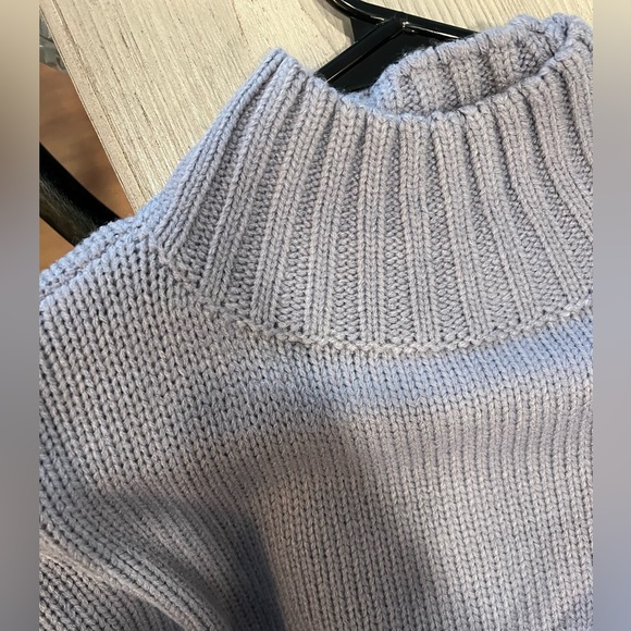 NWT WE WORE WHAT OVERSIZED MOCK NECK SWEATER. In a greyish blue purple color - Picture 8 of 8